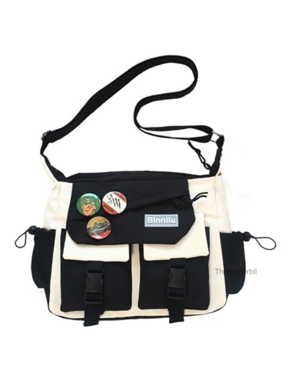 Waterproof Nylon Messenger Crossbody Bag Multi-Pocket Satchel